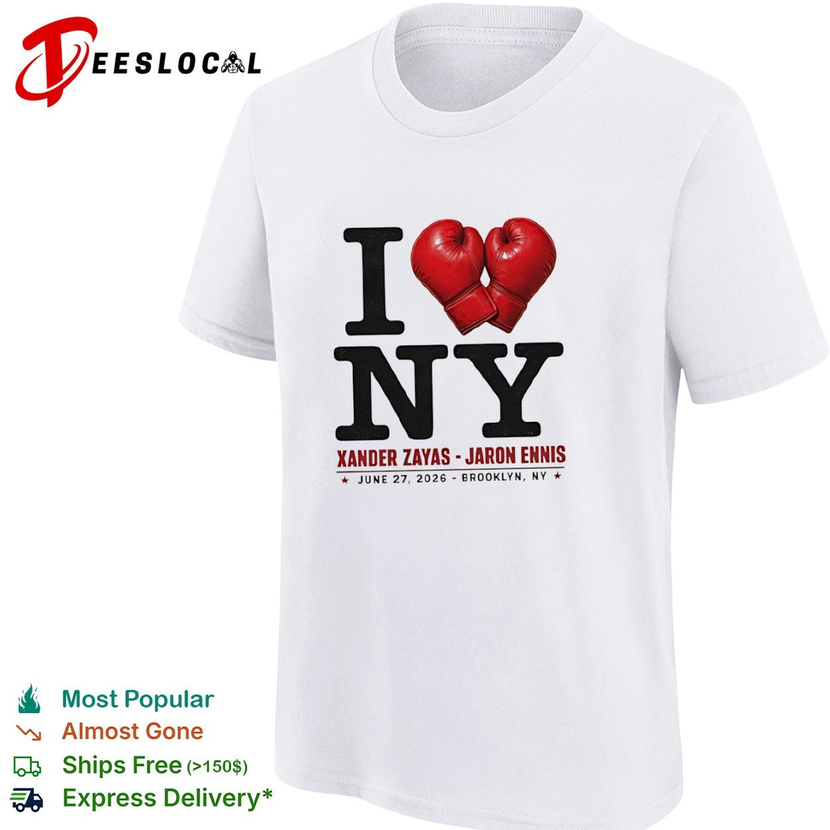 Xander Zayas Jaron Ennis I Love NY June 27 2026 Brooklyn NY boxing event shirt