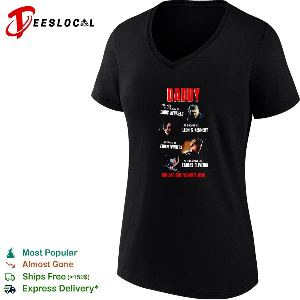 Daddy you are our favorite hero Resident Evil characters collage graphic shirt