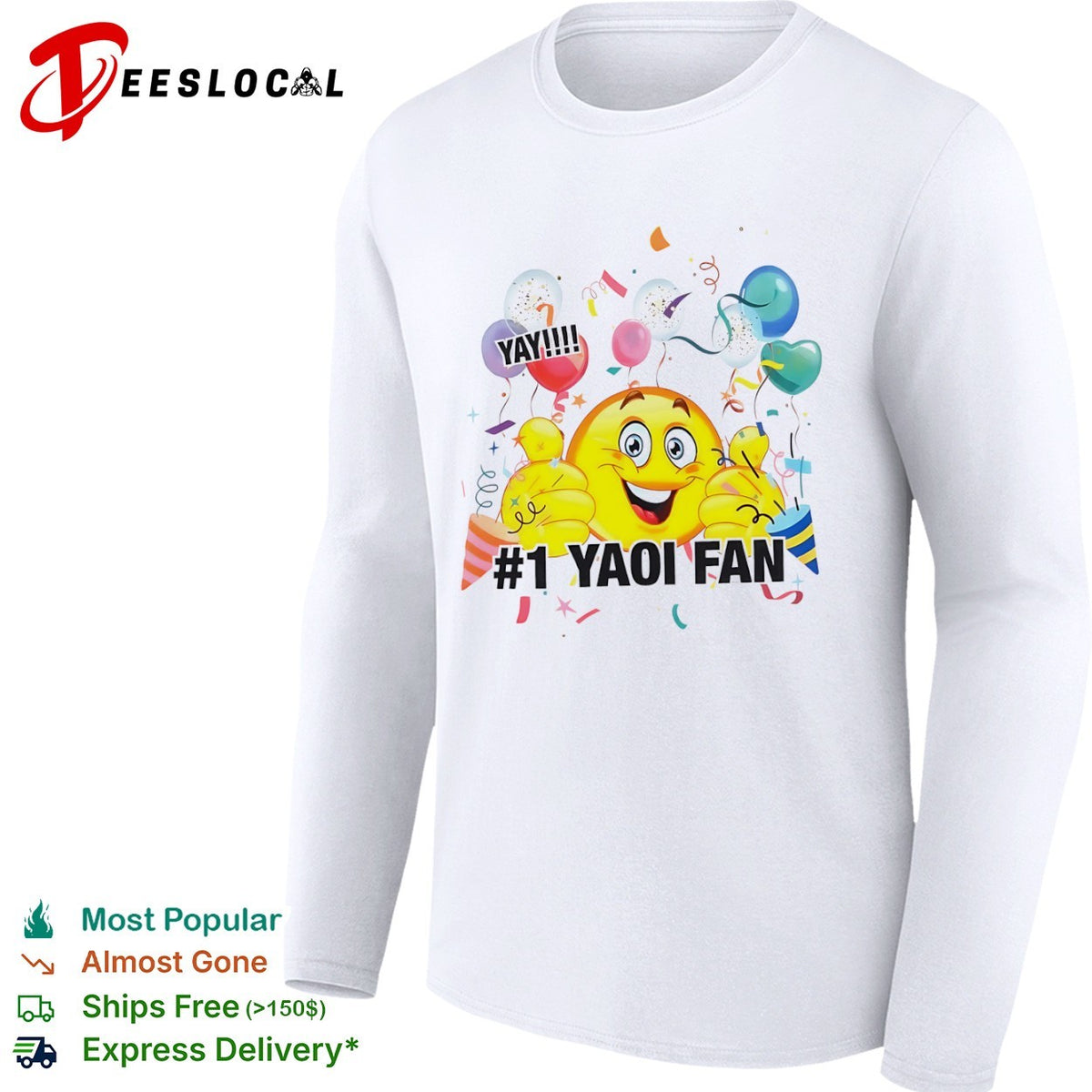 YAY 1 Yaoi Fan Emoji Celebration Party shirt
