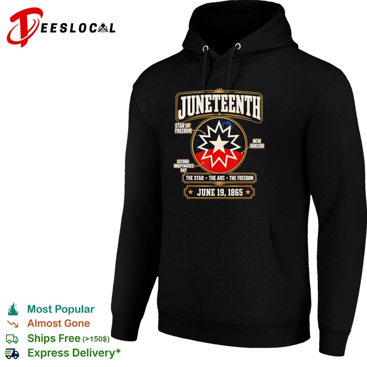 Juneteenth star of freedom second independence day June 19 1865 shirt