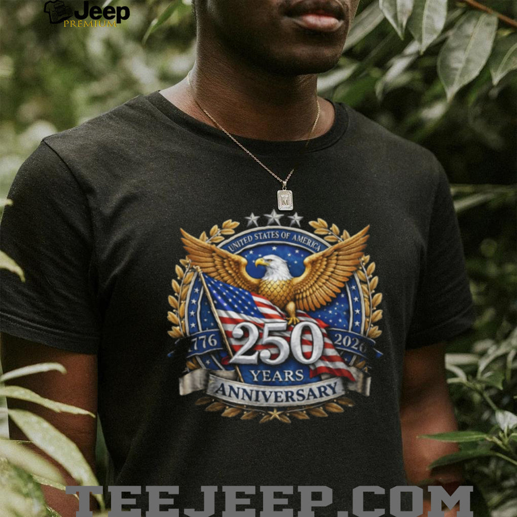 America 250 Years Anniversary Eagle & Flag Patriotic Men’s T Shirt
