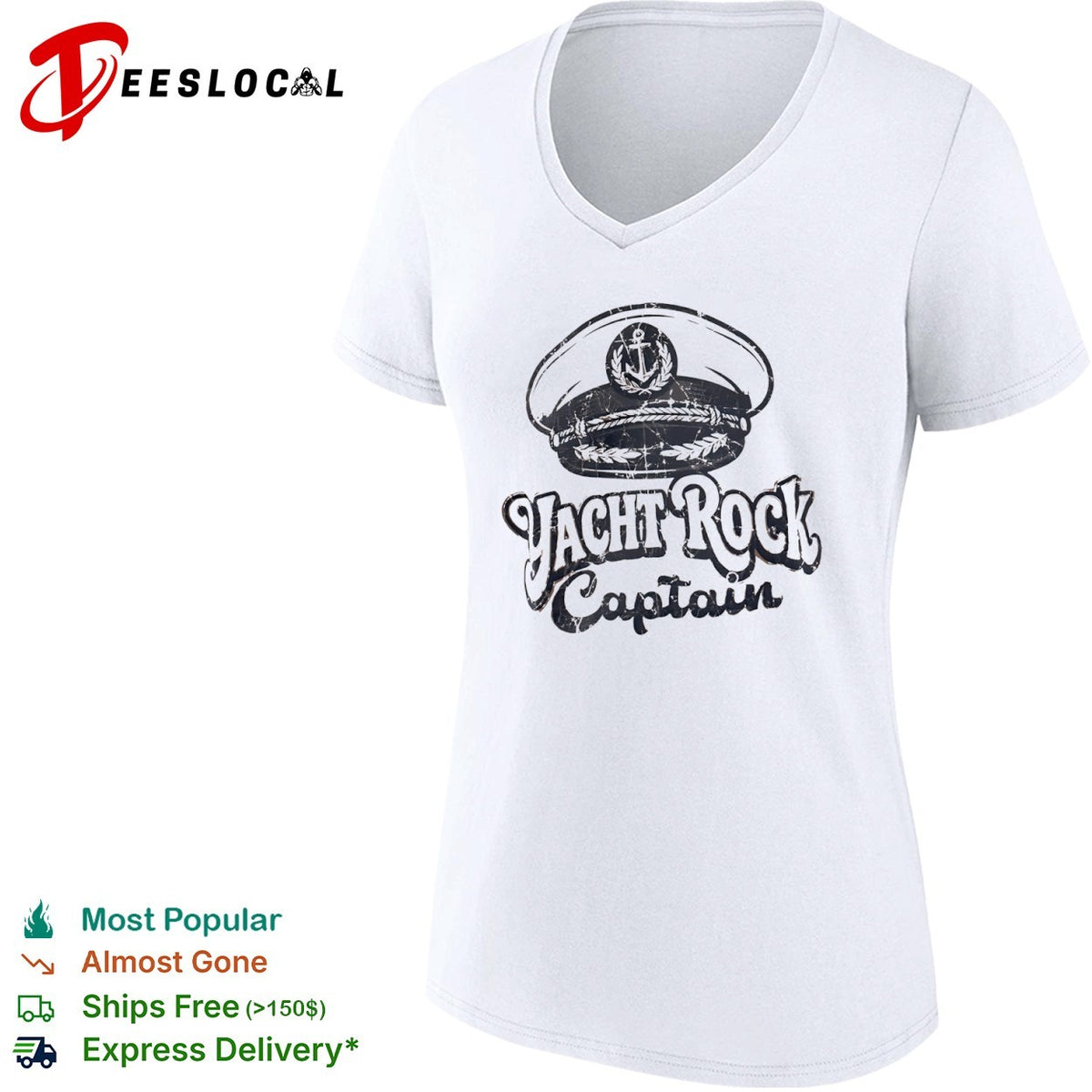 Yacht Rock Captain anchor hat emblem nautical music shirt