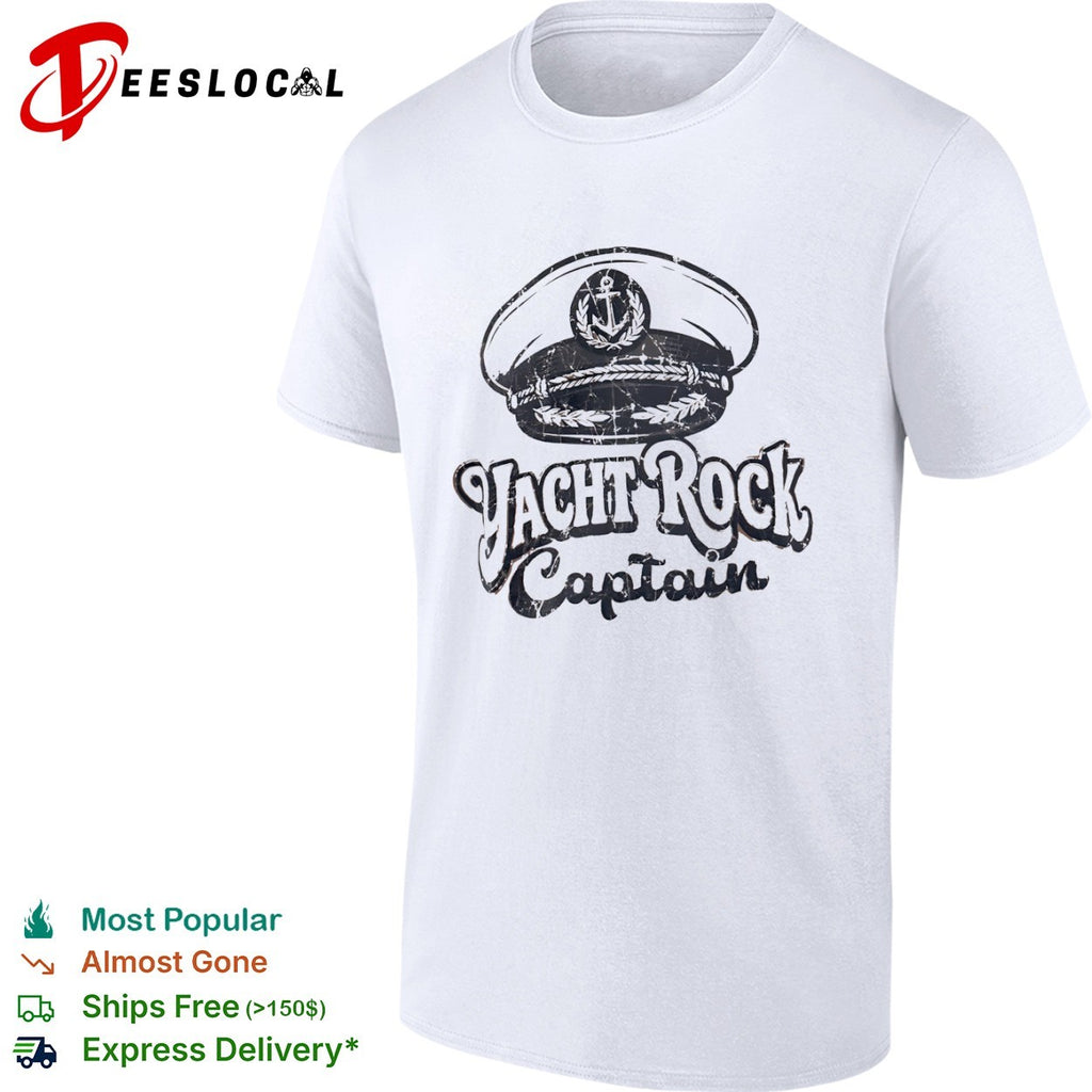 Yacht Rock Captain anchor hat emblem nautical music shirt