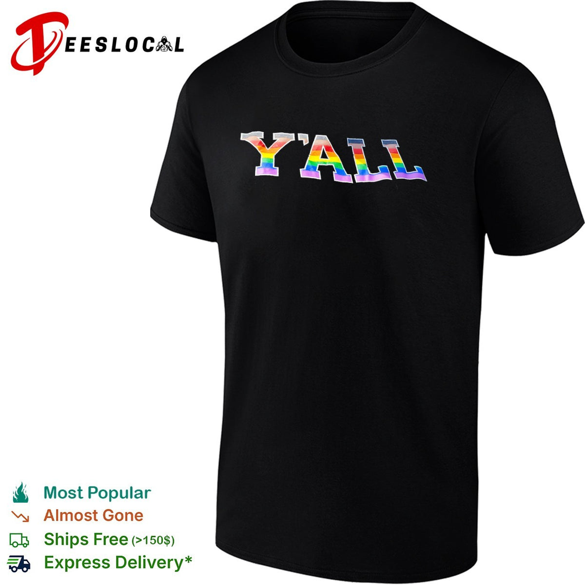 Yall lgbtq pride progress flag rainbow pride inclusion and diversity unisex shirt