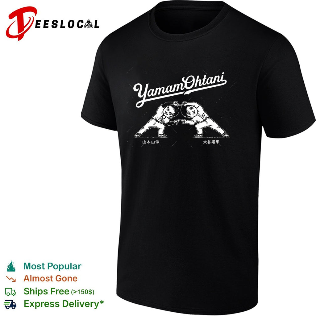 YamamOhtani Yoshinobu Yamamoto Shohei Ohtani Fusion Dance Dodgers sumo wrestling shirt