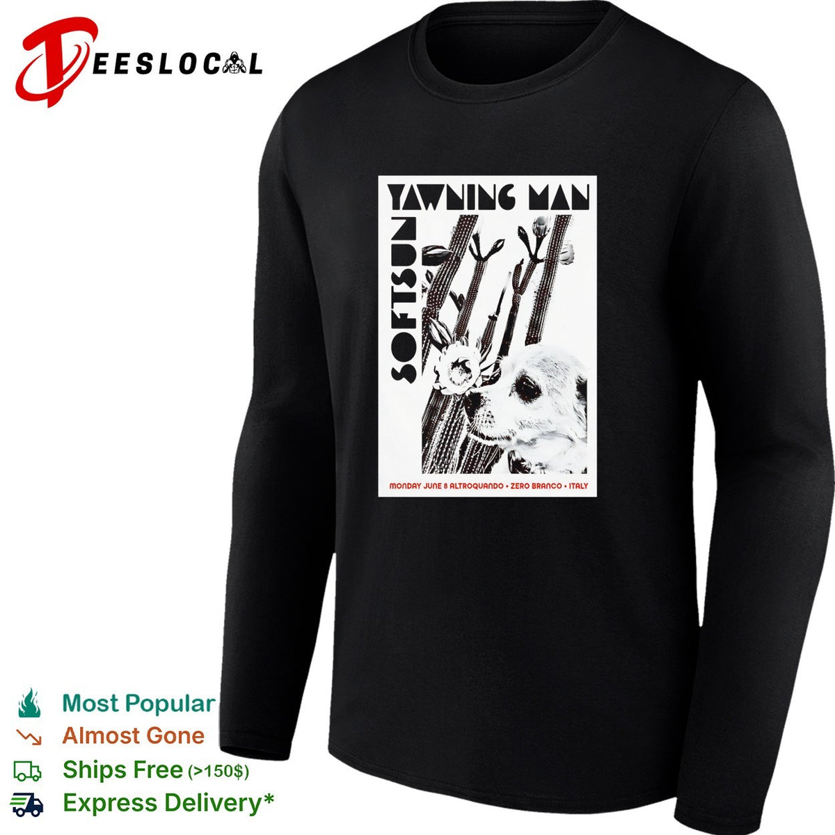 Yawning Man Softsun Monday June 8 Altroquando Zero Branco Italy concert shirt