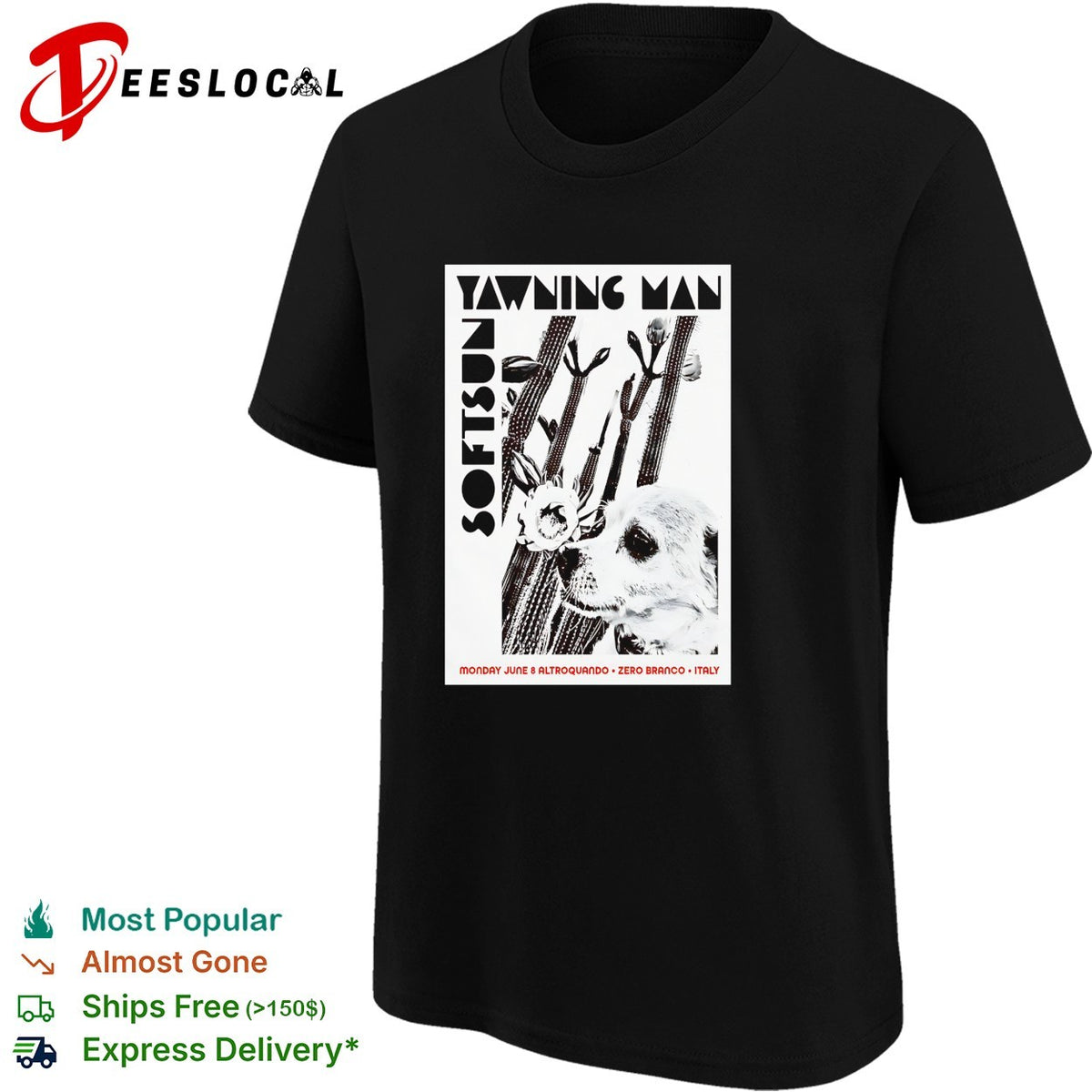 Yawning Man Softsun Monday June 8 Altroquando Zero Branco Italy concert shirt