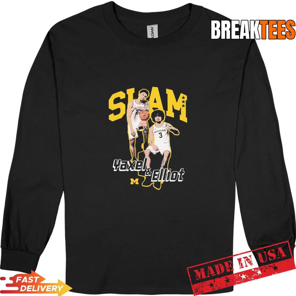 Yaxel Lendeborg & Elliot Cadeau Michigan SLAM Magazine Basketball Shirt