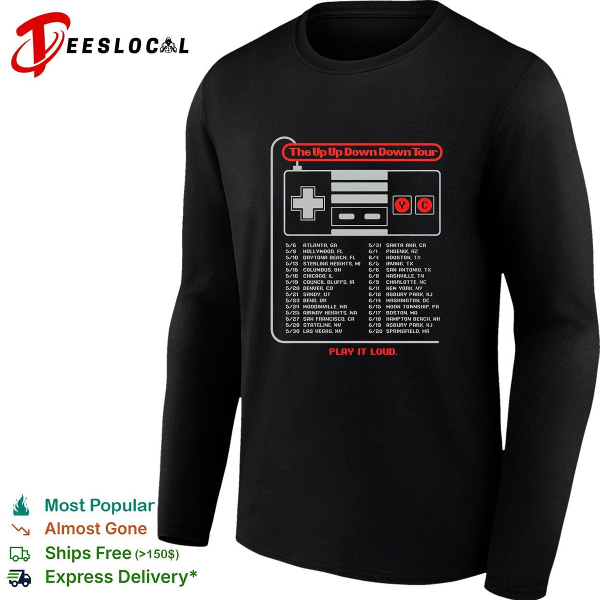 Yellowcard The Up Up Down Down Tour 2026 North America Retro Game shirt