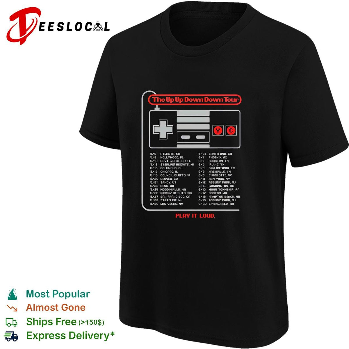 Yellowcard The Up Up Down Down Tour 2026 North America Retro Game shirt