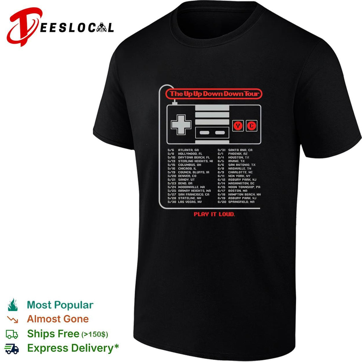 Yellowcard The Up Up Down Down Tour 2026 North America Retro Game shirt
