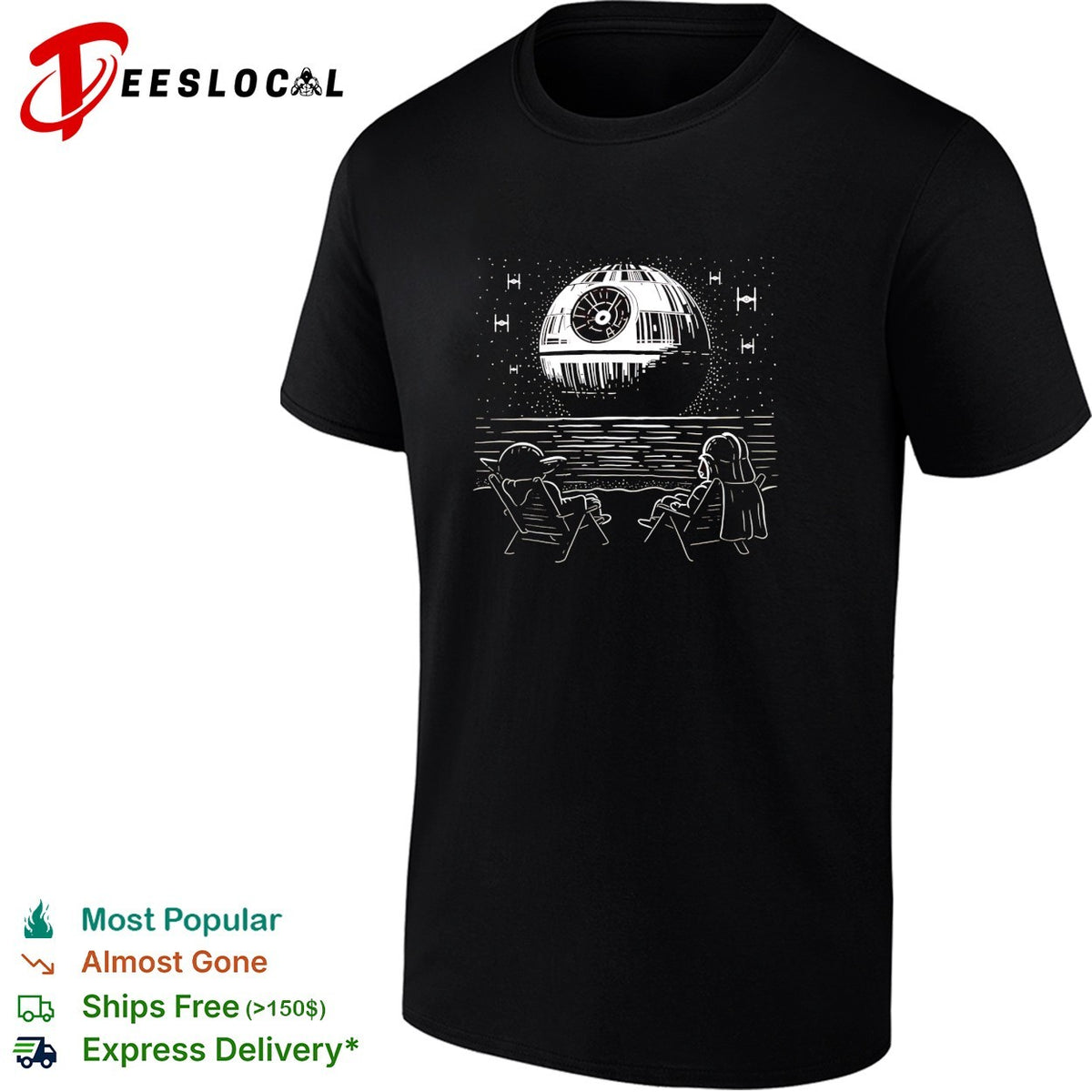 Yoda and Vader at the beach The Dark Side of the Beach shirt
