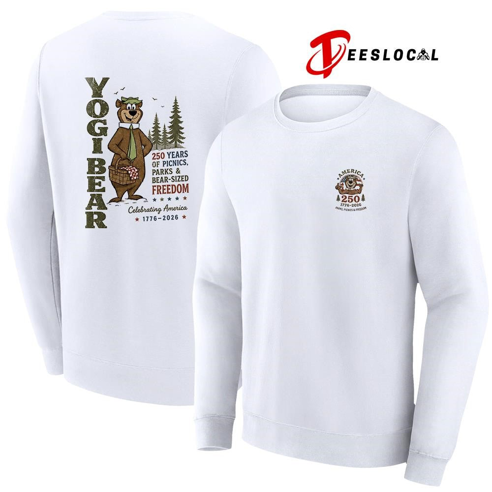 Yogi bear 250 years of picnics parks and bear sized freedom shirt