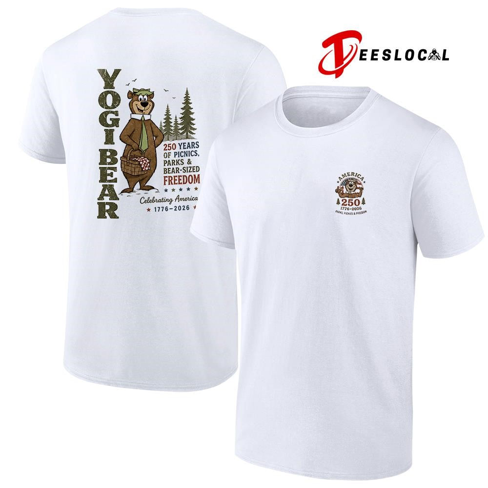 Yogi bear 250 years of picnics parks and bear sized freedom shirt