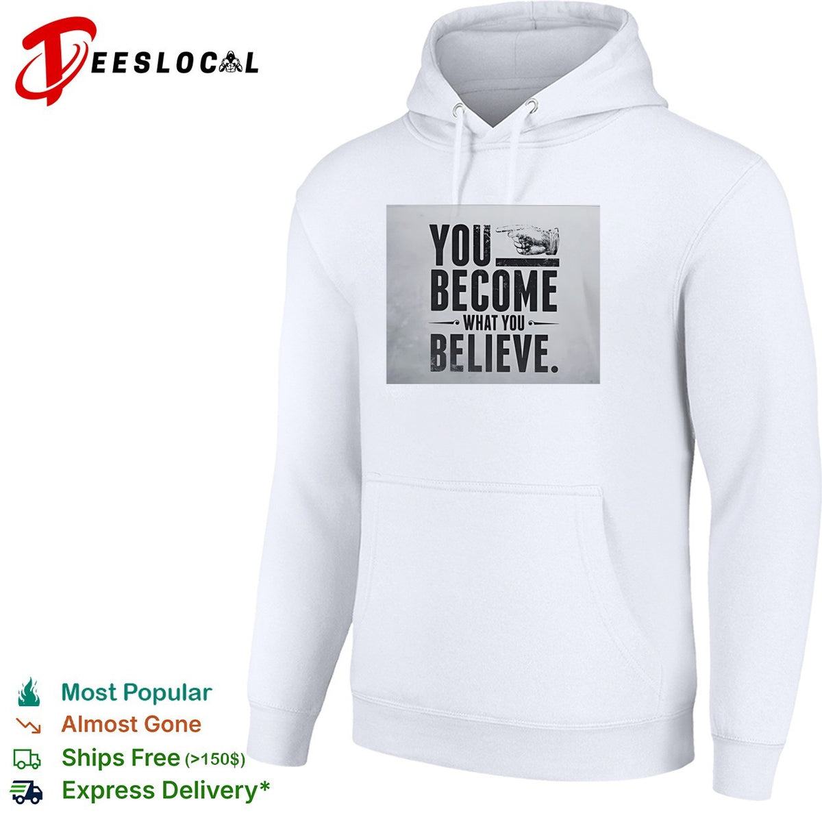 You become what you believe pointing hand motivational quote inspiration shirt