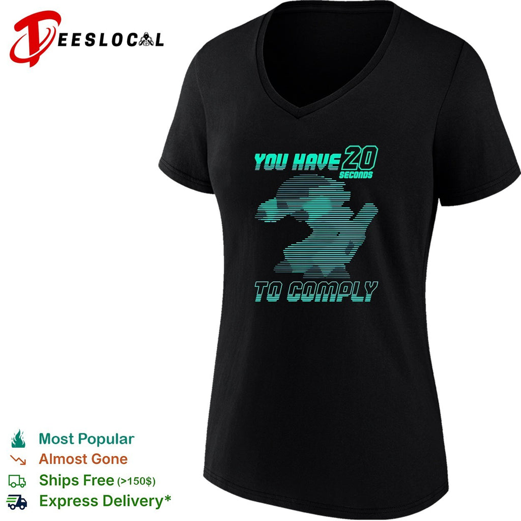 You have 20 seconds to comply robot running silhouette cyber sci-fi shirt