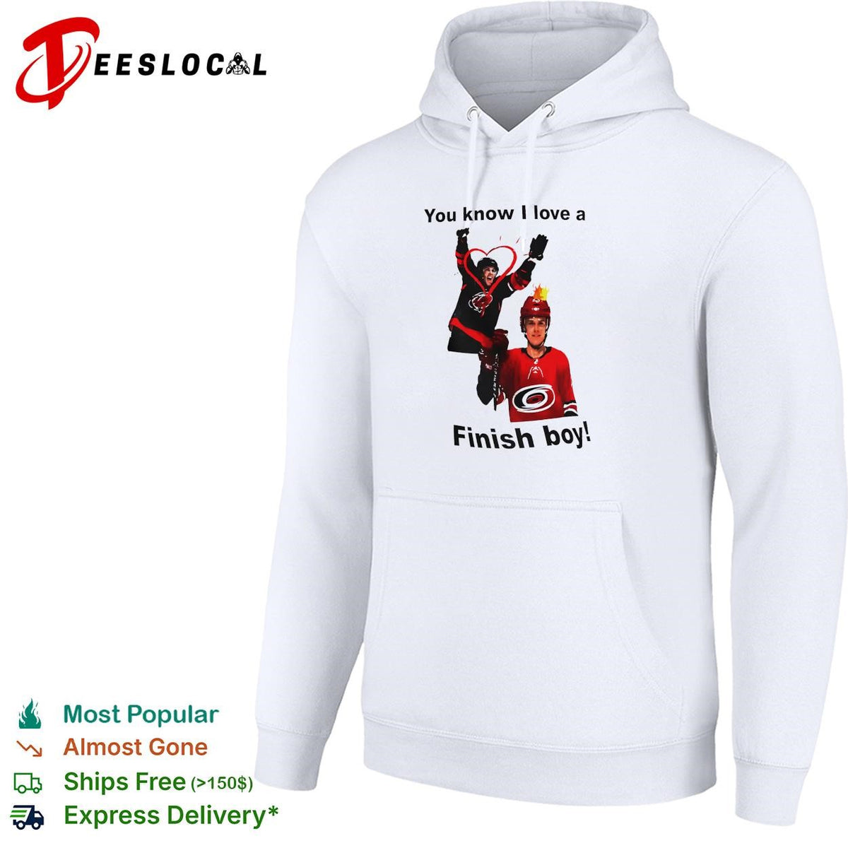 You know I love a finish boy hockey players celebration heart graphic shirt