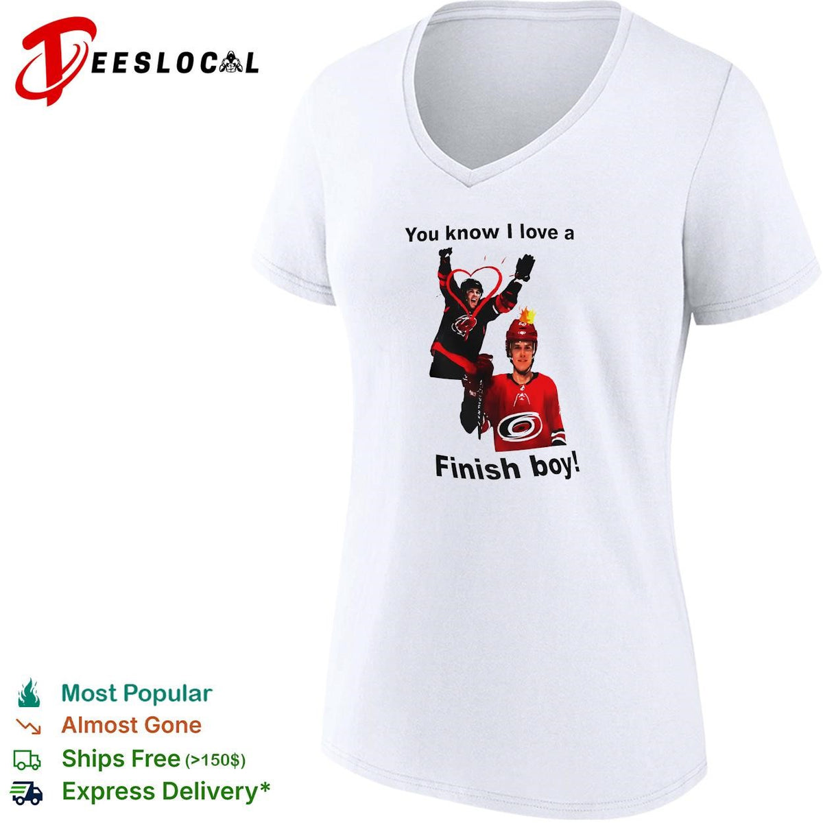 You know I love a finish boy hockey players celebration heart graphic shirt