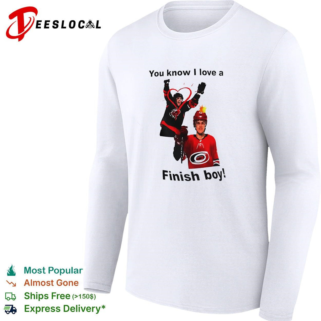 You know I love a finish boy hockey players celebration heart graphic shirt