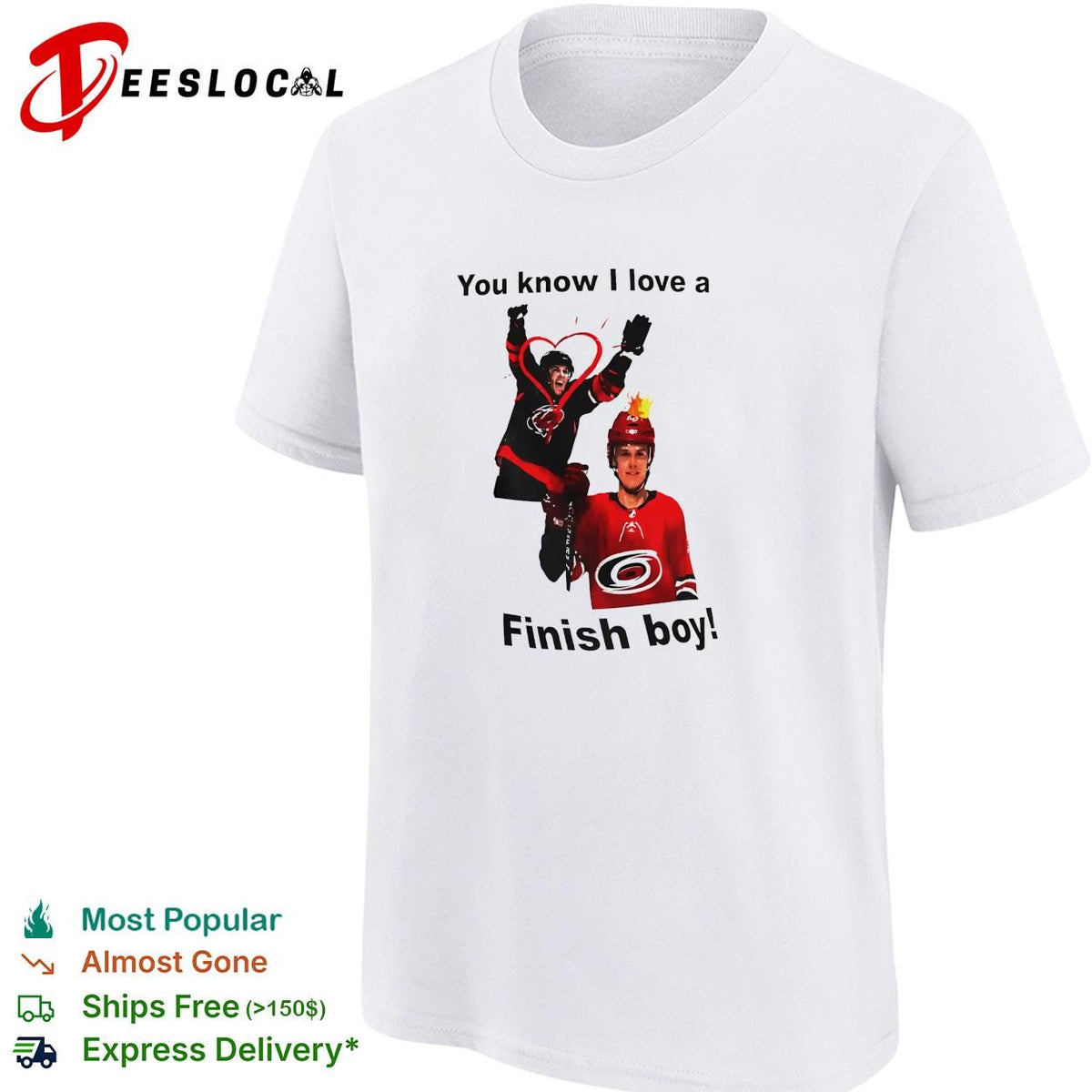 You know I love a finish boy hockey players celebration heart graphic shirt