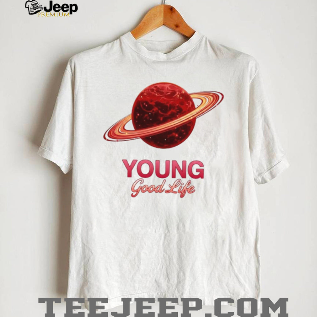 Young Good Life Red Saturn Planet Astronomy Graphic T Shirt