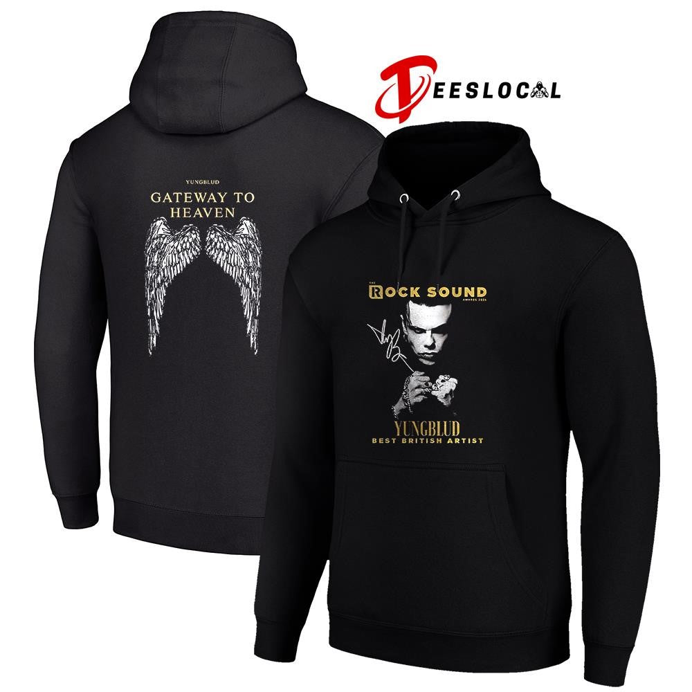 Yungblud The Rock Sound awards Best British Artist Gateway to Heaven signature graphic shirt