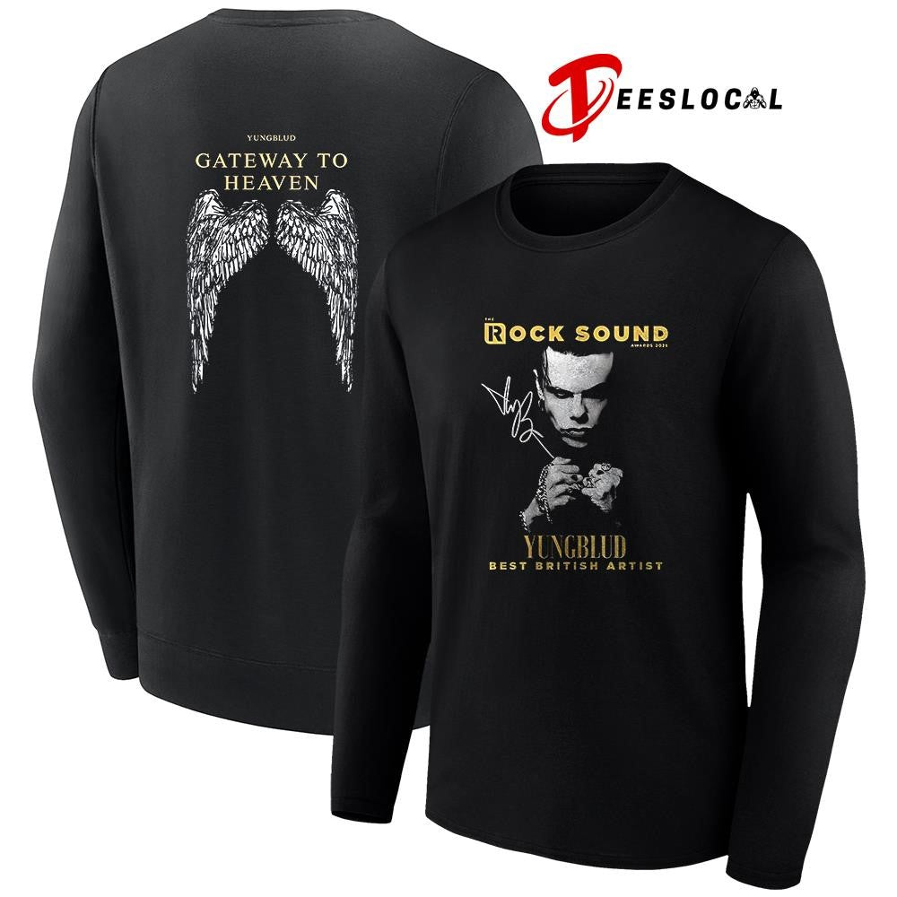 Yungblud The Rock Sound awards Best British Artist Gateway to Heaven signature graphic shirt