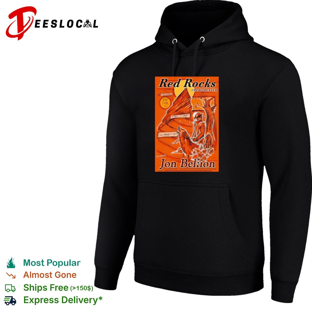 Red Rocks Amphitheater concert poster cowboy deer art June 2026 shirt