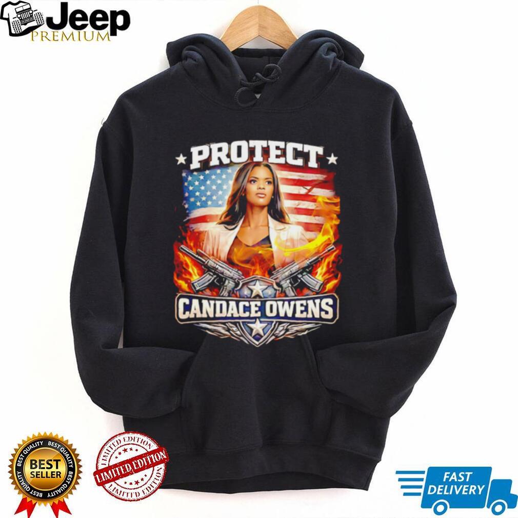Protect Candace Owens Patriotic American Flag Fire & Arms T shirt