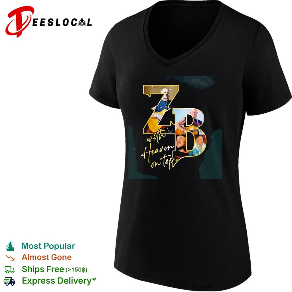 Zach Bryan ZB initials with Heaven on Top fan photo collage portrait shirt