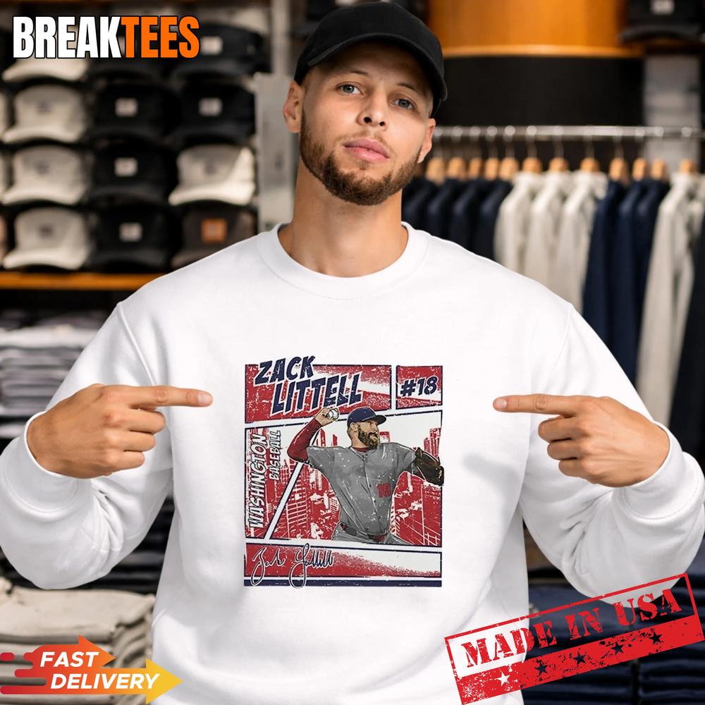 Zack Littell Washington Nationals MLB Signature Caricature T-Shirt