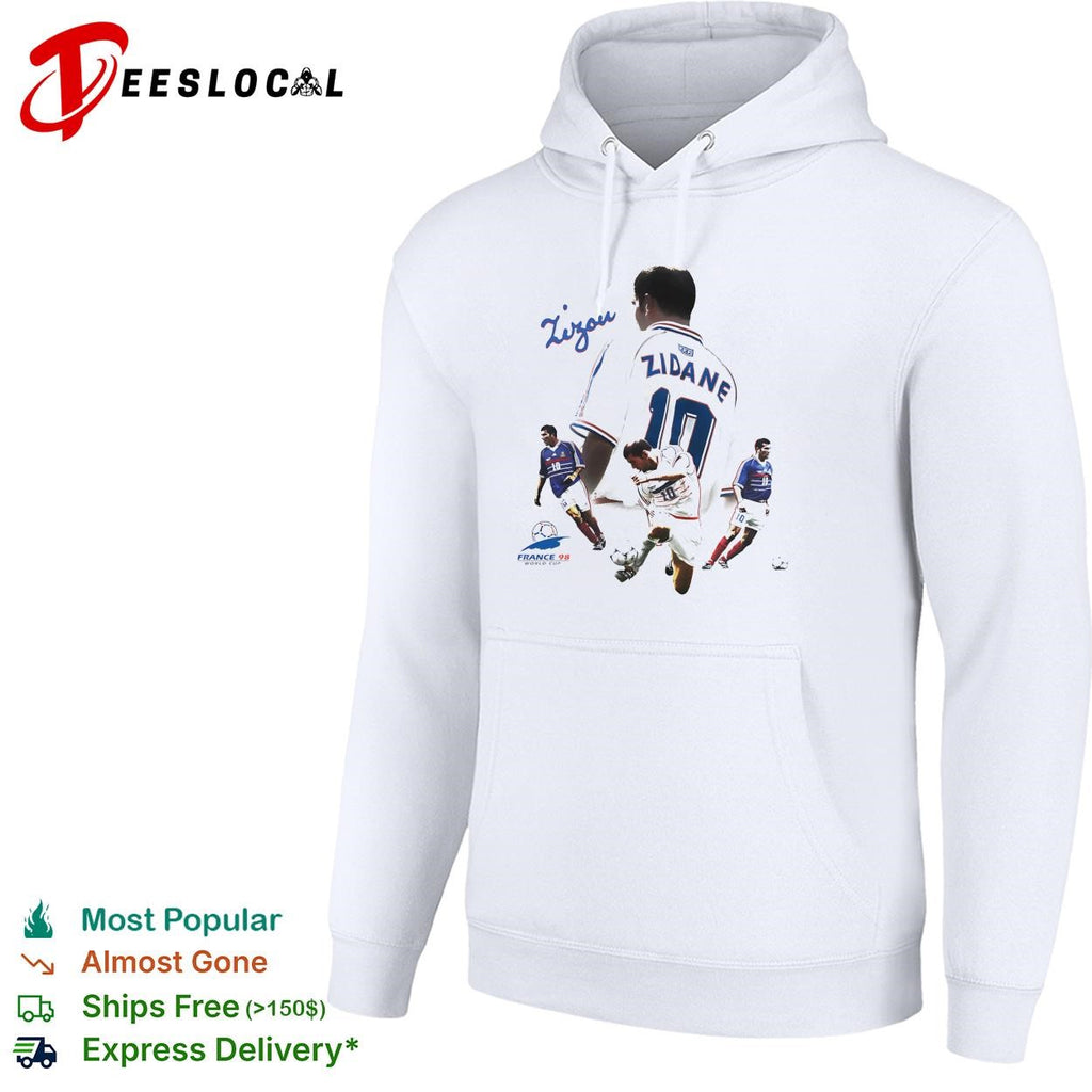 Zinedine Zidane France 98 World Cup signature action photo collage poster shirt