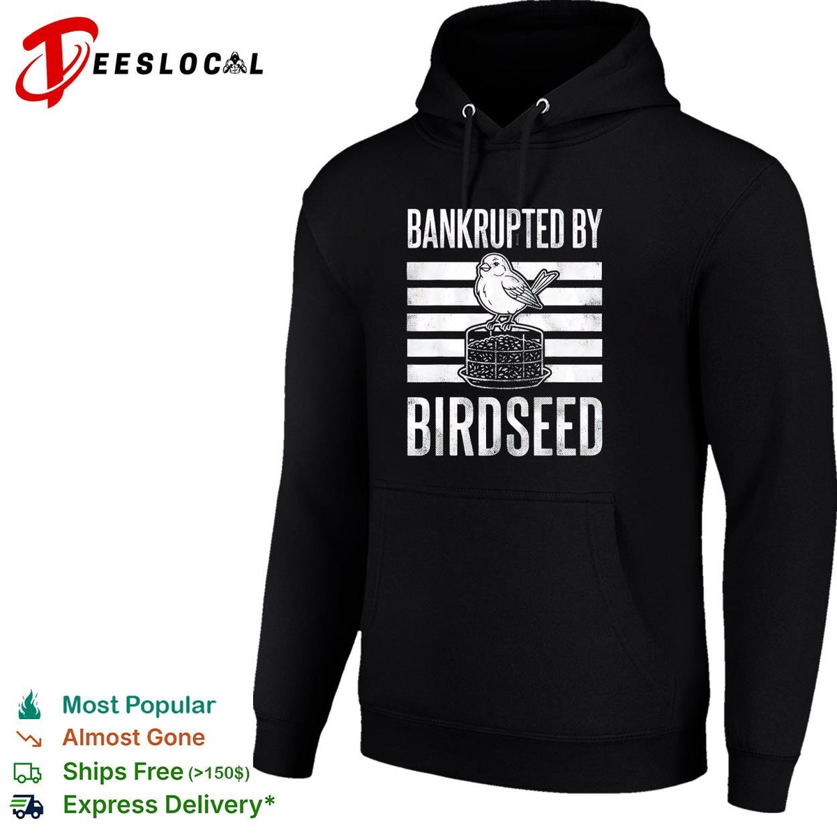 Bankrupted by birdseed bird on cake funny graphic shirt