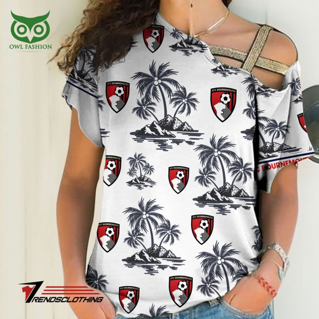 A.F.C. Bournemouth Premier League White Hawaiian Shirt