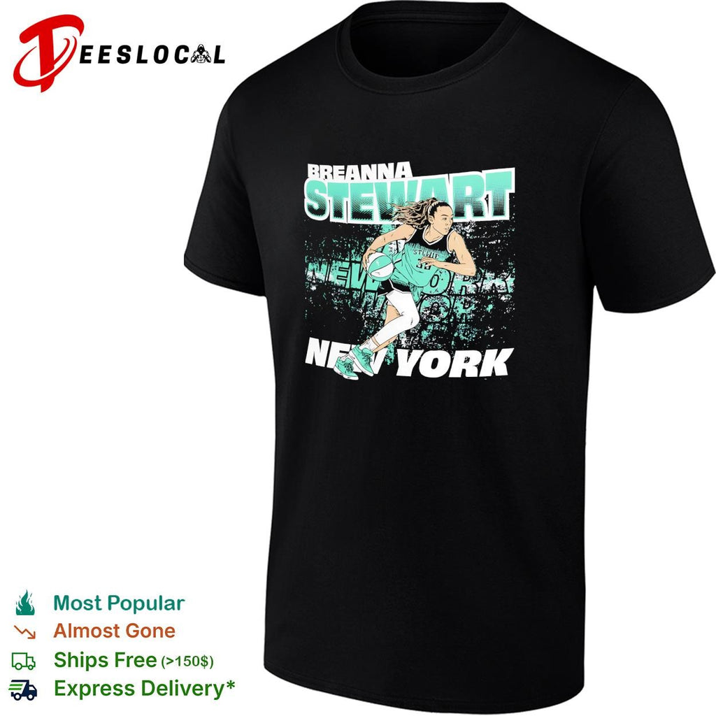 Breanna Stewart number 30 New York Liberty basketball action poster shirt