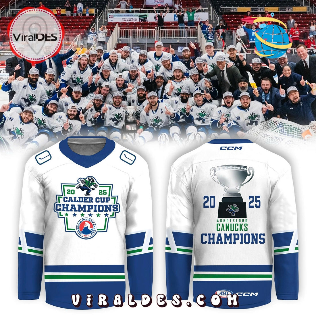 Abbotsford Canucks 2025 Calder Cup Champions Hockey Jersey