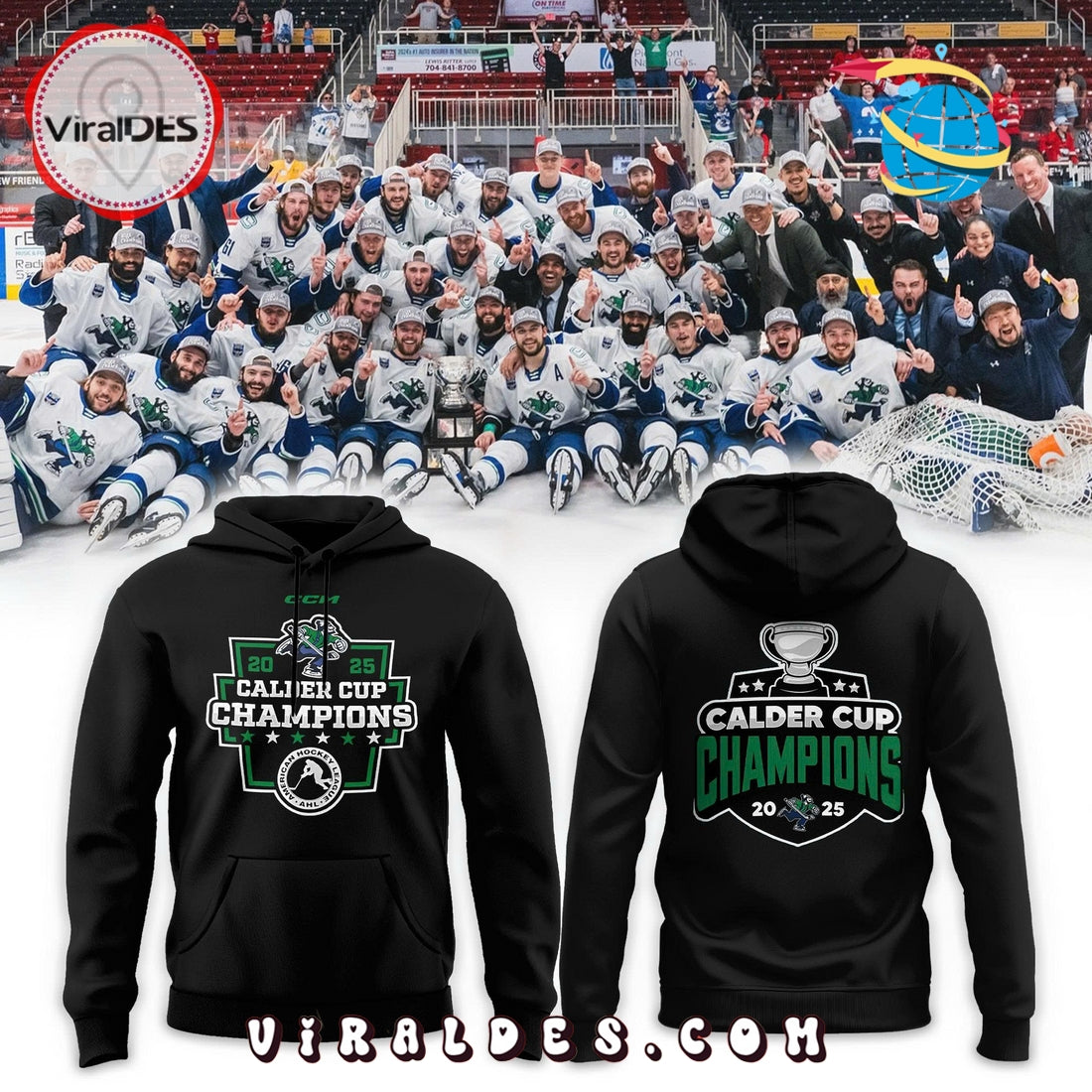Abbotsford Canucks 2025 Calder Cup Champions Hoodie