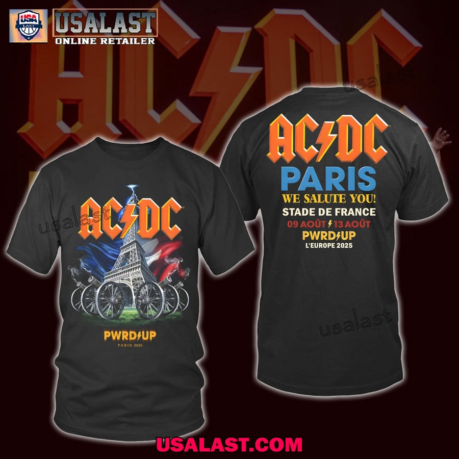 AC/DC Pwr Up Paris 2025 We Salute You T-Shirt
