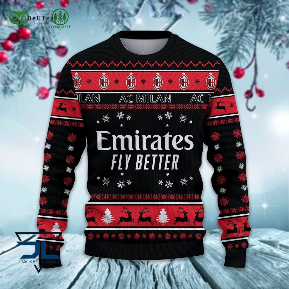 AC Milan Football Lega Serie A Ugly Sweater