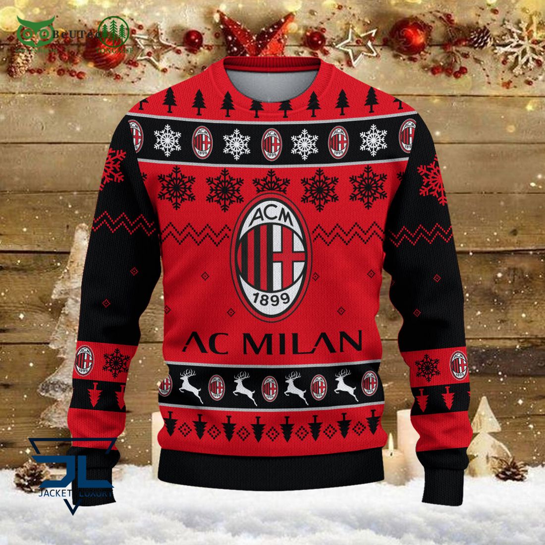 AC Milan Team Football Lega Serie A Ugly Sweater