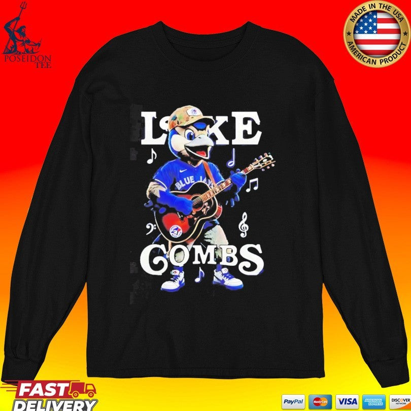 Ace The Mascot Playing Acoustic Guitar Luke Combs Blue Jays T-shirt