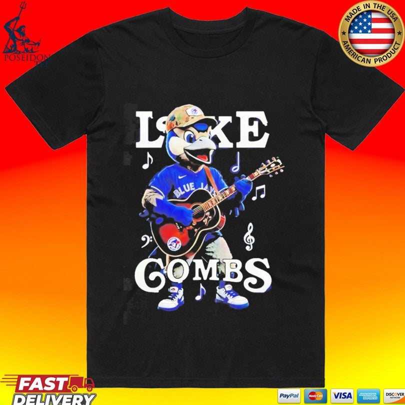 Ace The Mascot Playing Acoustic Guitar Luke Combs Blue Jays T-shirt