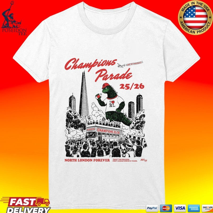 Afc Champions Parade 25 26 North London Forever T-shirt