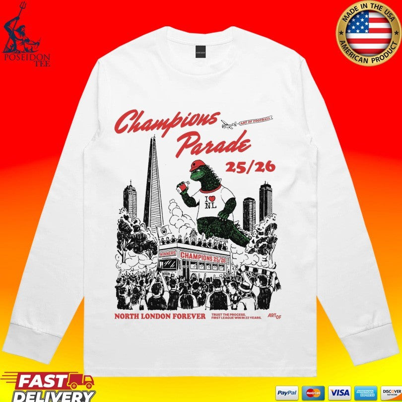 Afc Champions Parade 25 26 North London Forever T-shirt
