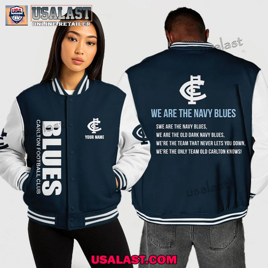 AFL Carlton Baseball Jacket – We Are The Navy Blues