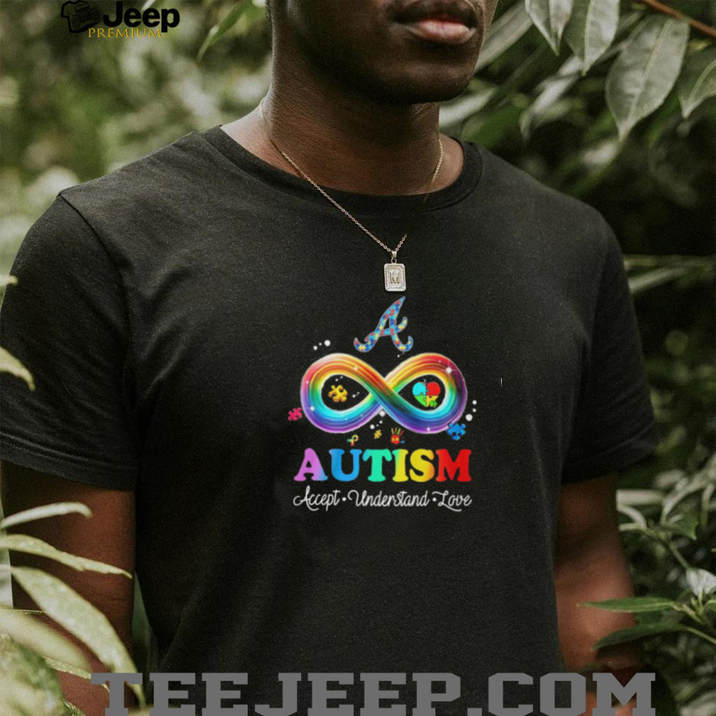 Atlanta Baseball Autism Awareness Infinity Rainbow Accept Understand Love T Shirt