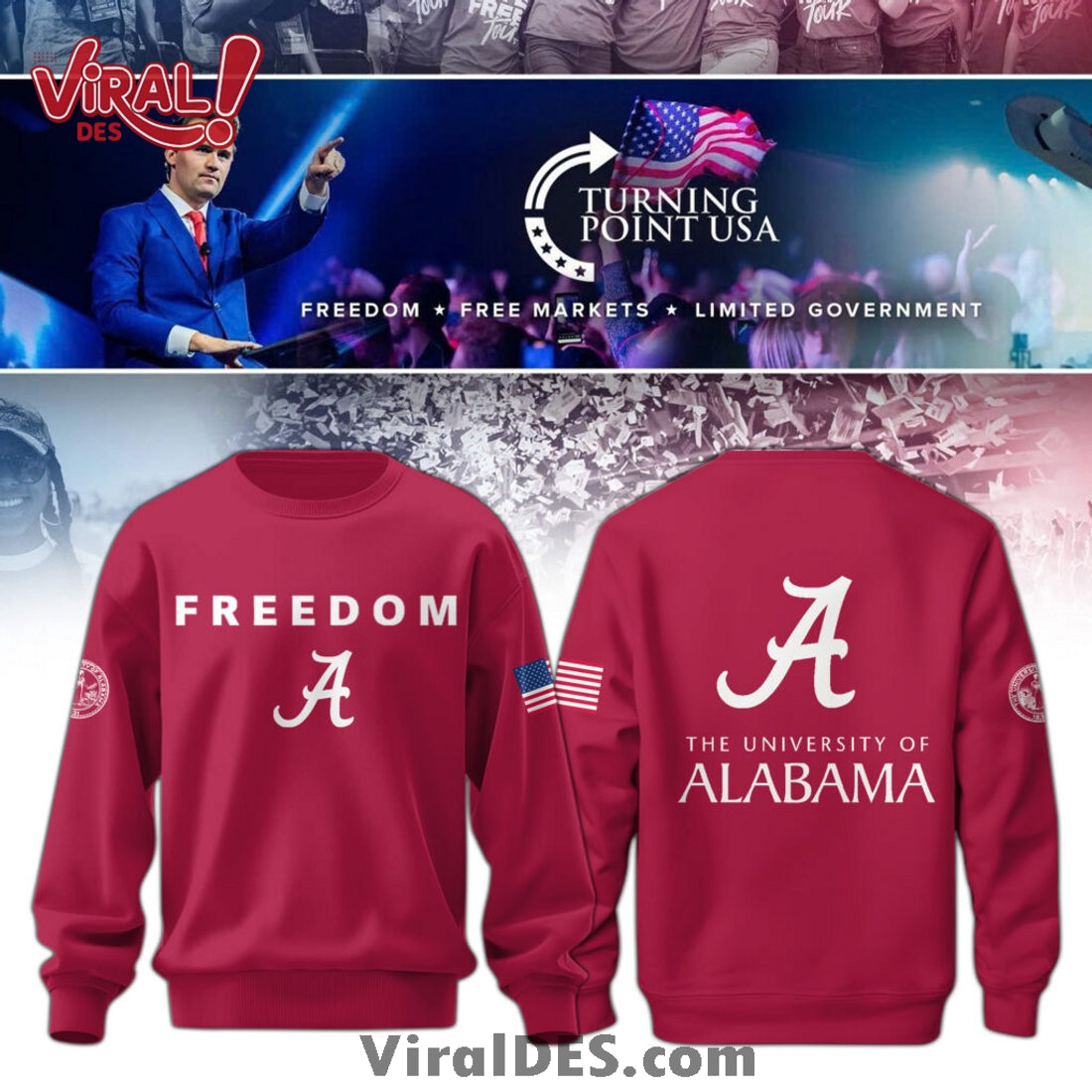 Alabama Campus Freedom 2025 Red Hoodie