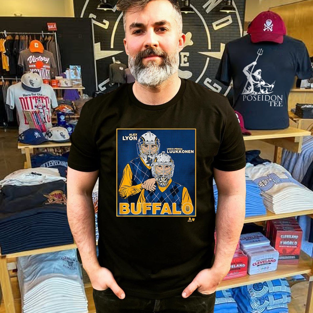Alex Lyon & Ukko-pekka Luukkonen Buffalo Family Portrait T-shirt