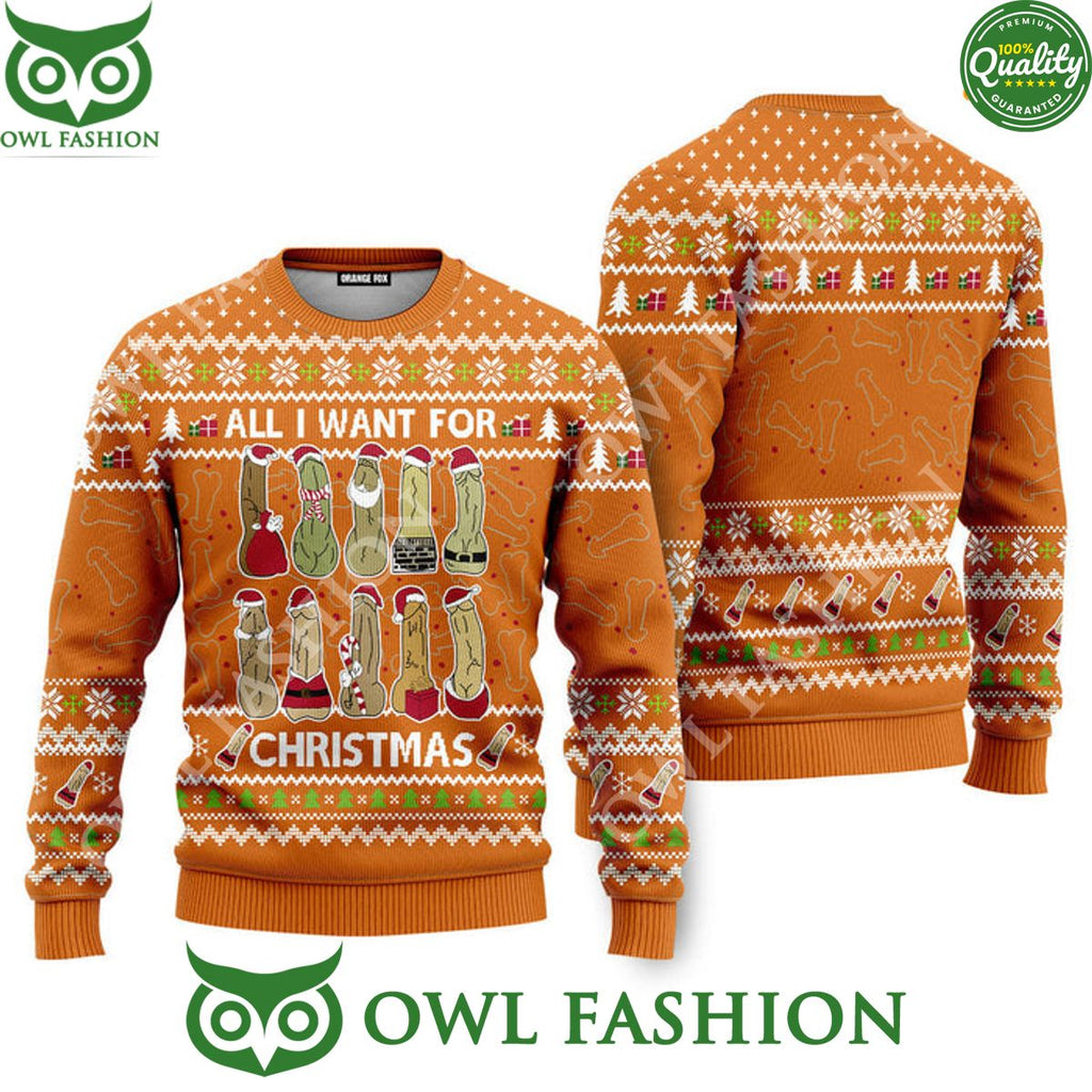 All I Want For Christmas Is You Funny Penis Toys Jumper Ugly Christmas Sweater
