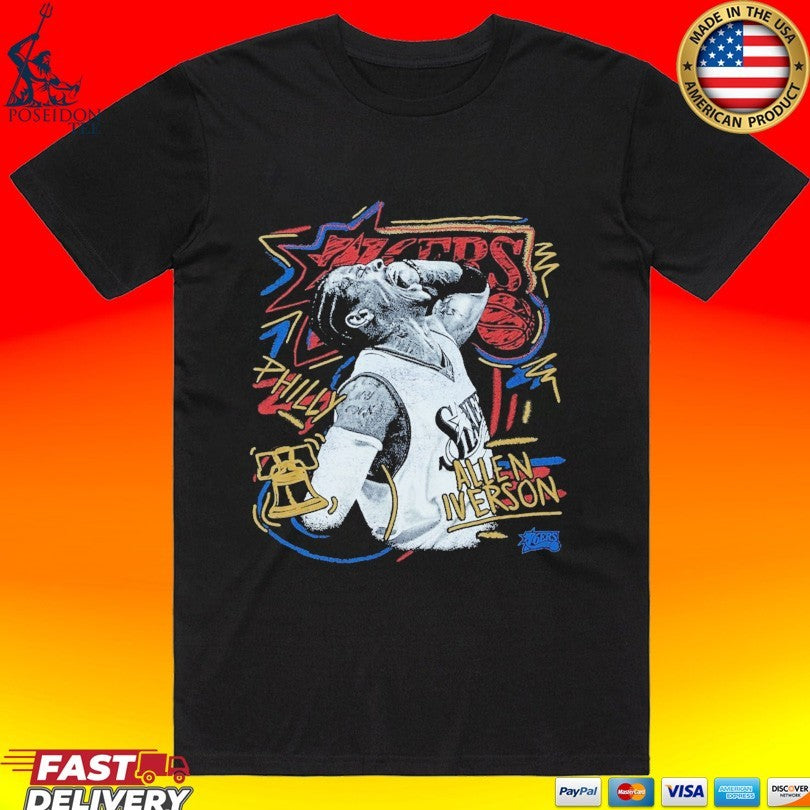 Allen Iverson Philadelphia 76ers Mitchell & Ness Chalked Up T-shirt